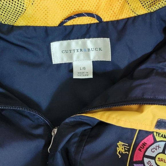 Cutter & Buck Jacket Mens Large Navy Blue Embroidered Full Zip Vented Golf - Picture 12 of 14